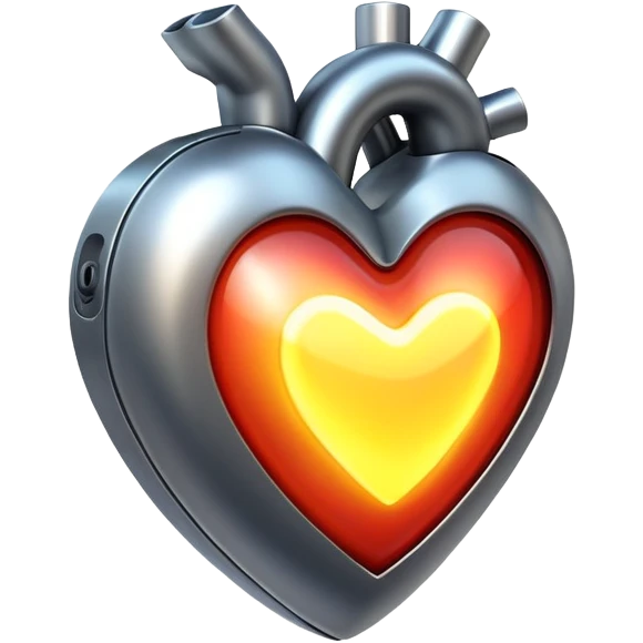hot glow metal heart emoji