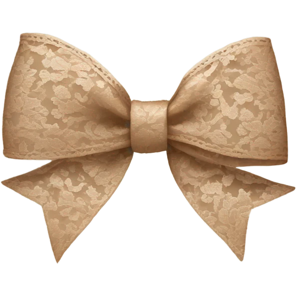 Elegant Pale brown lace bow emoji