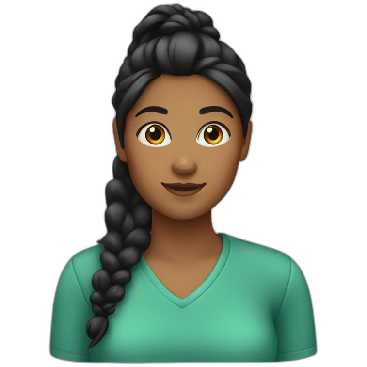 black ponytail female guide emoji