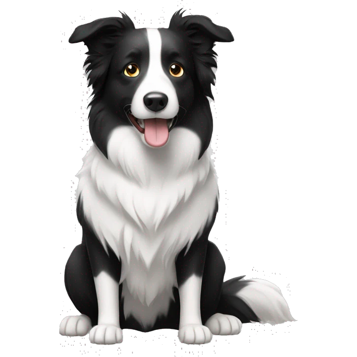 Border collie black and white emoji