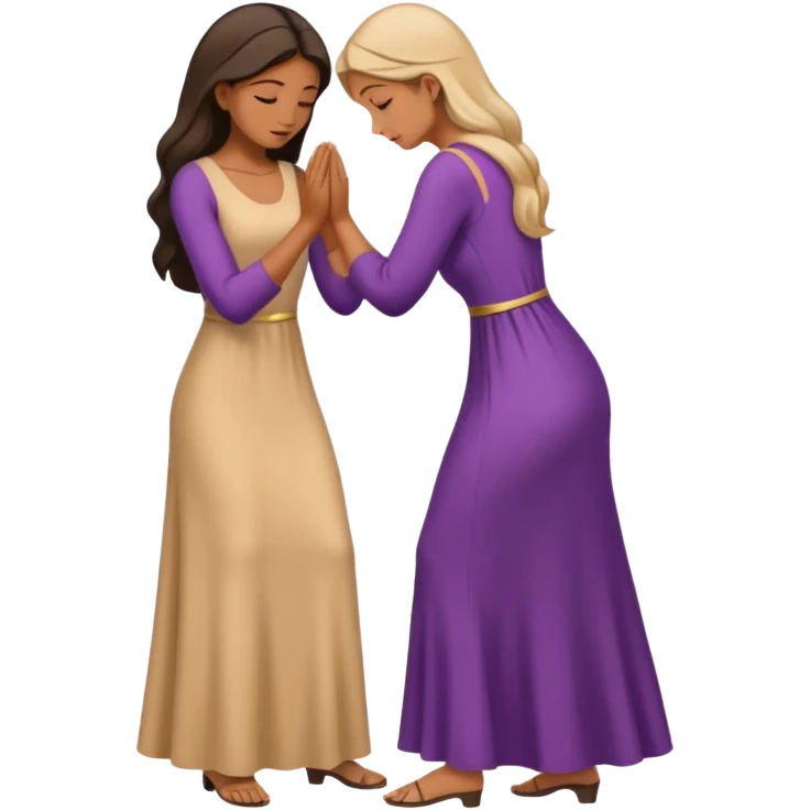 A woman bowing for another woman emoji