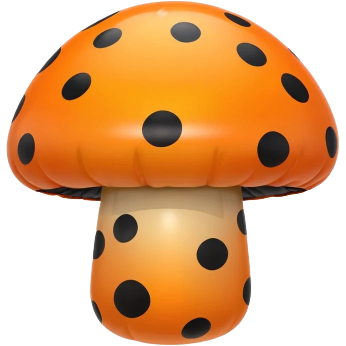   jeff koons orange and black polka dot mushroom inflatable  emoji