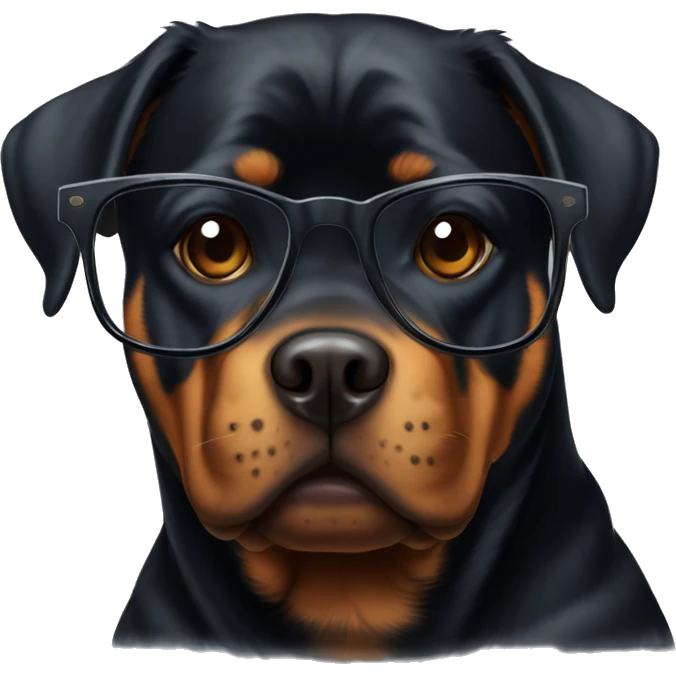 Rottweiler with glasses emoji