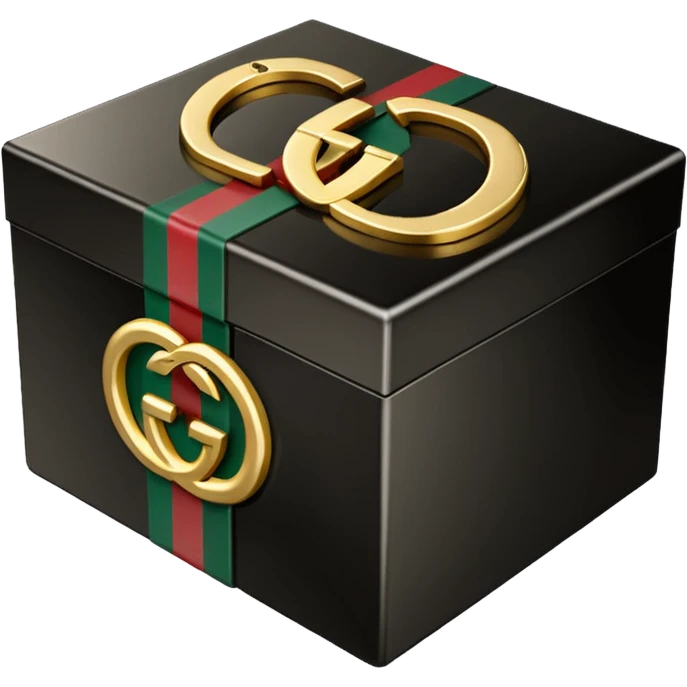 black box with the words “GUCCI” inside  emoji