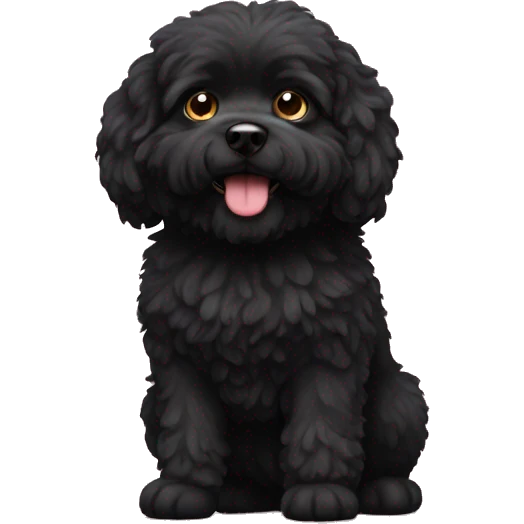 Black fluffy pitball dog emoji