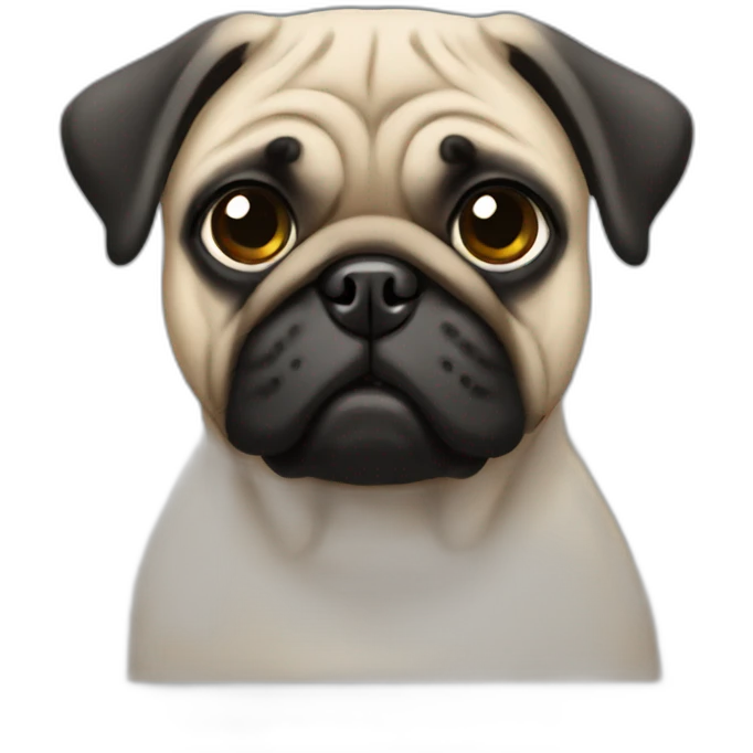 pug wearing a black t-shirt emoji