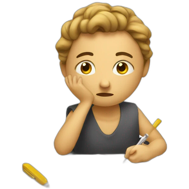 taking notes while stressed emoji