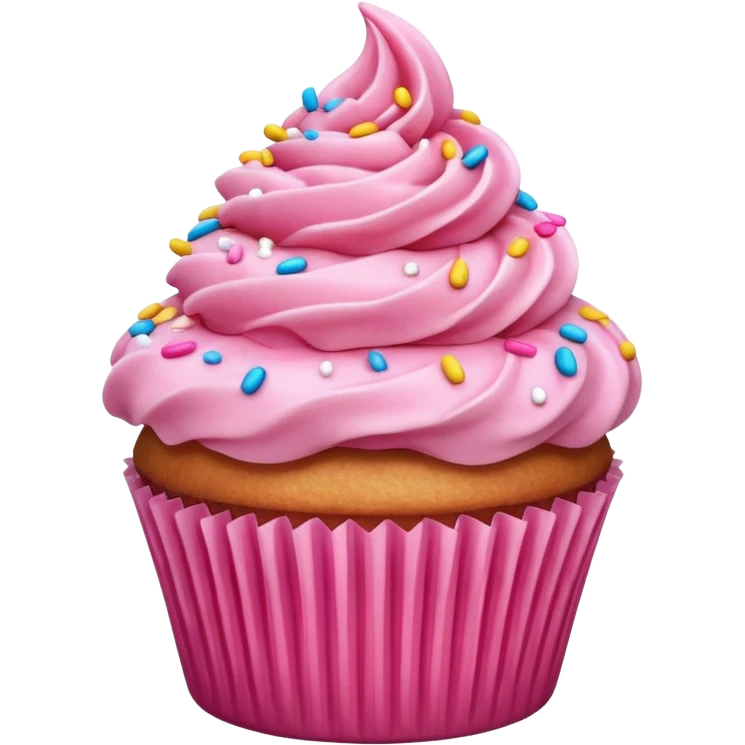 a cupcake with pink icing emoji