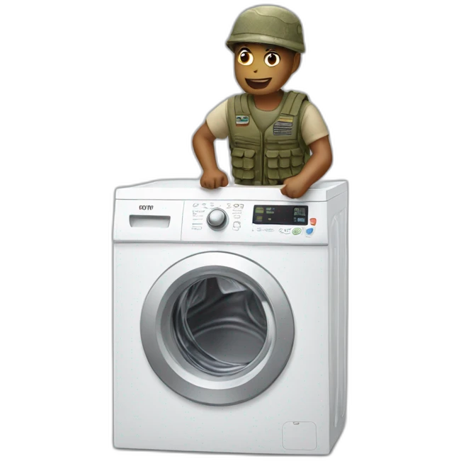 soldier on washing machine emoji