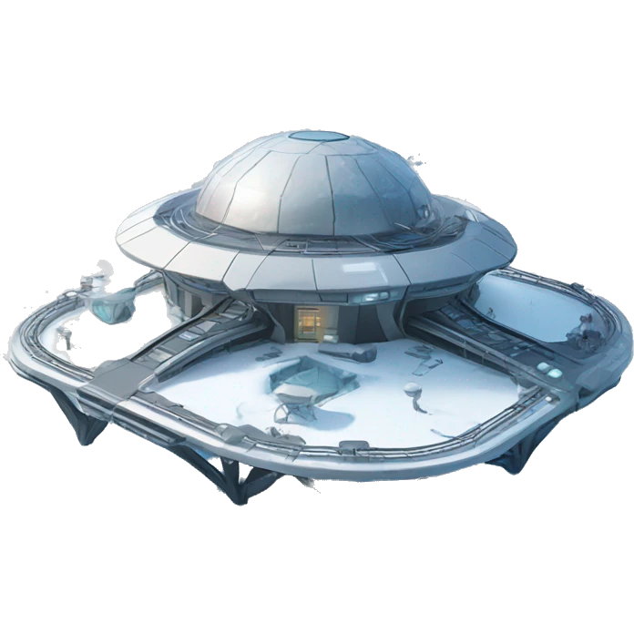 futuristic research station on a icy planet emoji