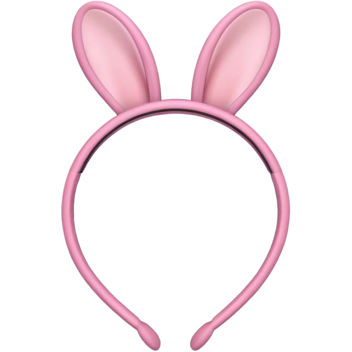 Heart shaped hairband,slender bunny ear, pink color emoji