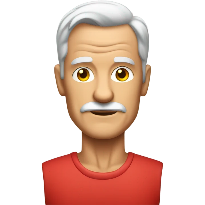muscular old man in red shirt emoji