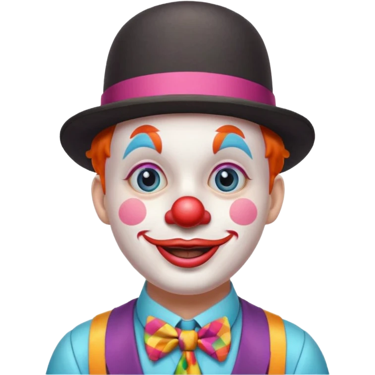 Clown in bowler hat & tie emoji