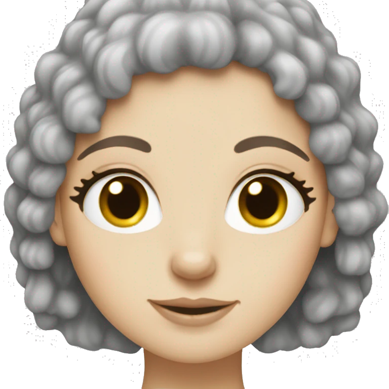 White girl with grey poodle emoji