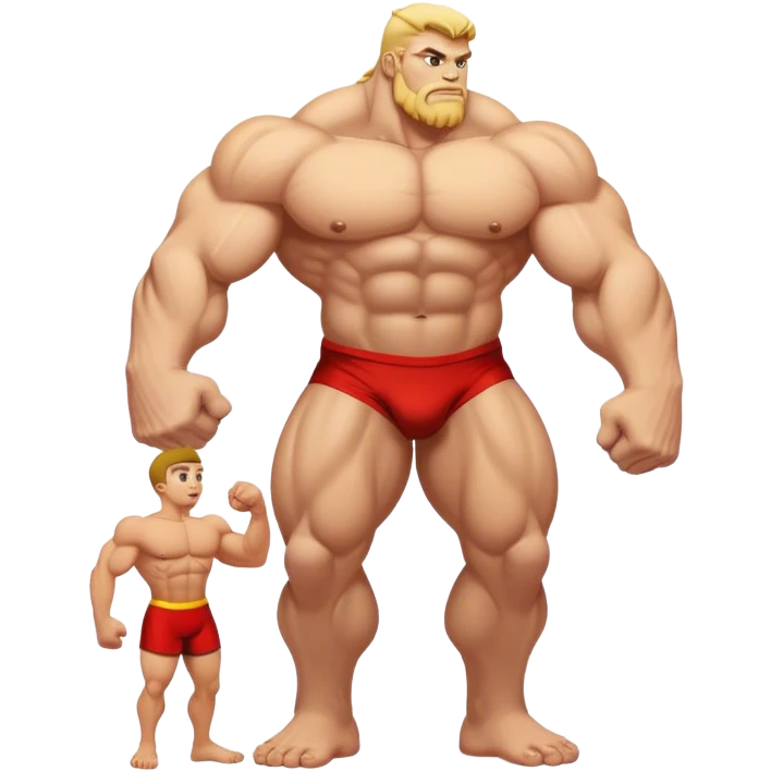 Muscular Giant picking up people emoji