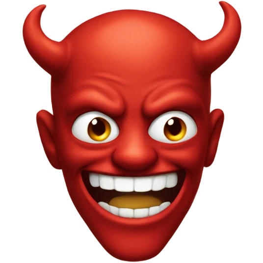 Red devil smiling  emoji