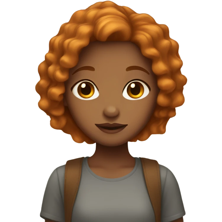 Caramel colored skin girl with freckles and ginger short hair emoji
