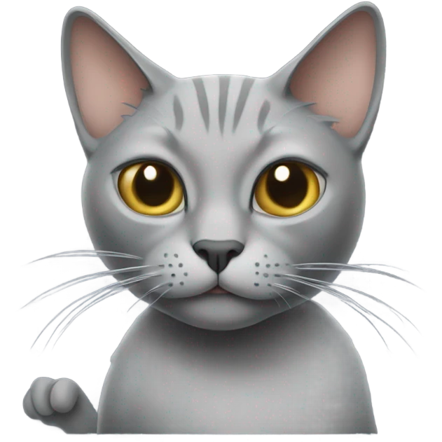 Gray cat smoking a cigarette  emoji