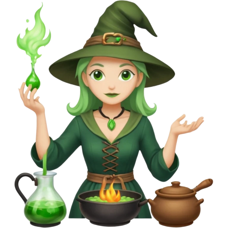 green witch cooking potion emoji