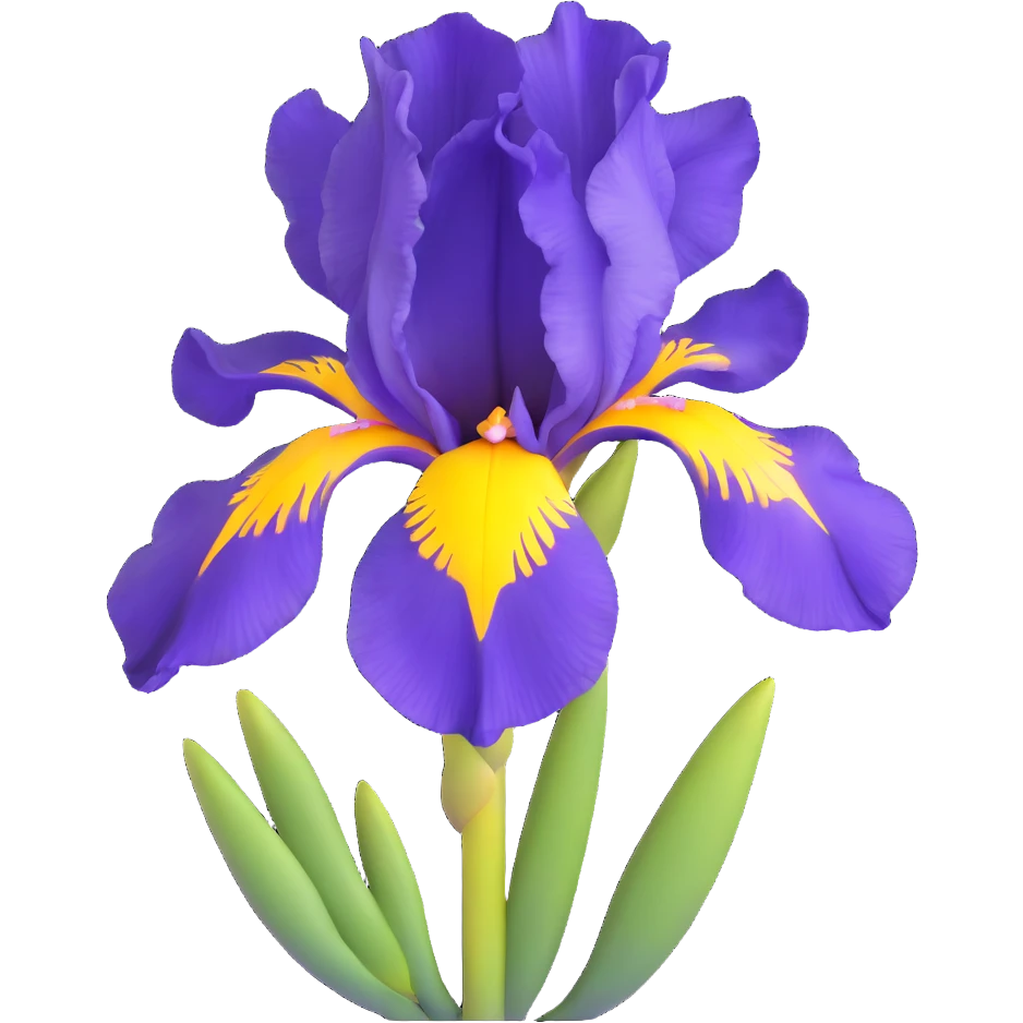beautiful purple iris flower with yellow center emoji