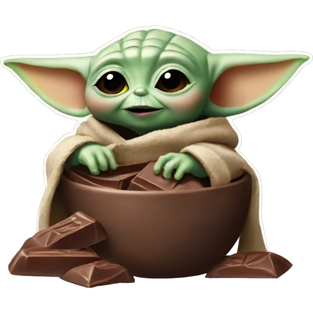 baby yoda eat chocolate  emoji