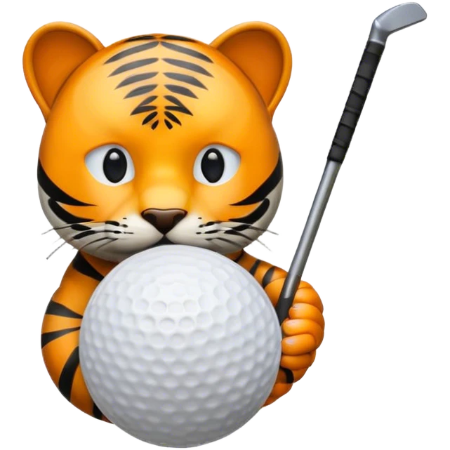 Tigre en bola de golf emoji