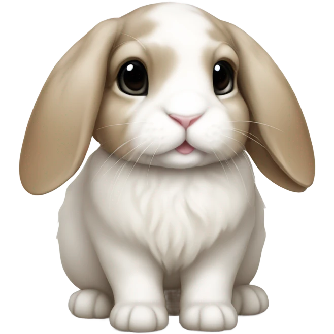 Holland lop bunny with one ear emoji