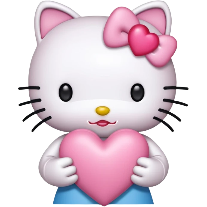 hello kitty with pink heart emoji