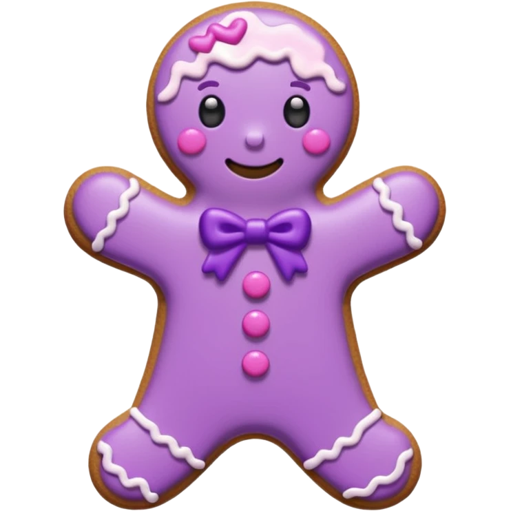 A gingerbread man cute pink and purple super cute and arty  emoji
