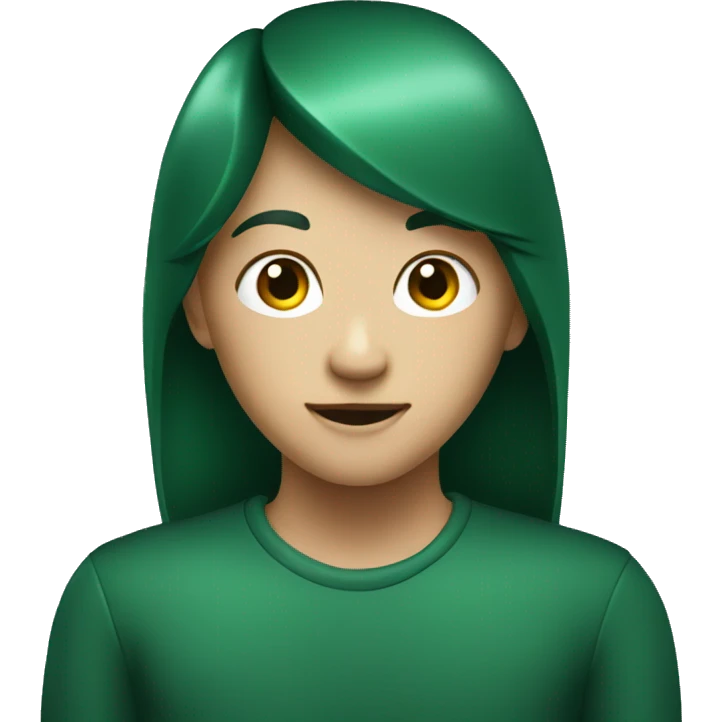 Dark green heart with transparent background  emoji