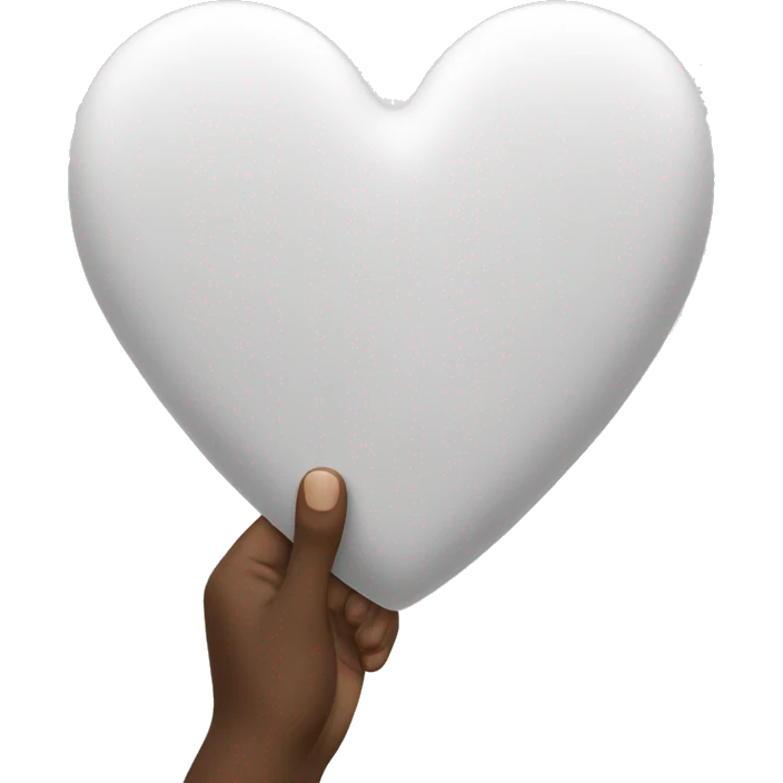 White heart in hand emoji