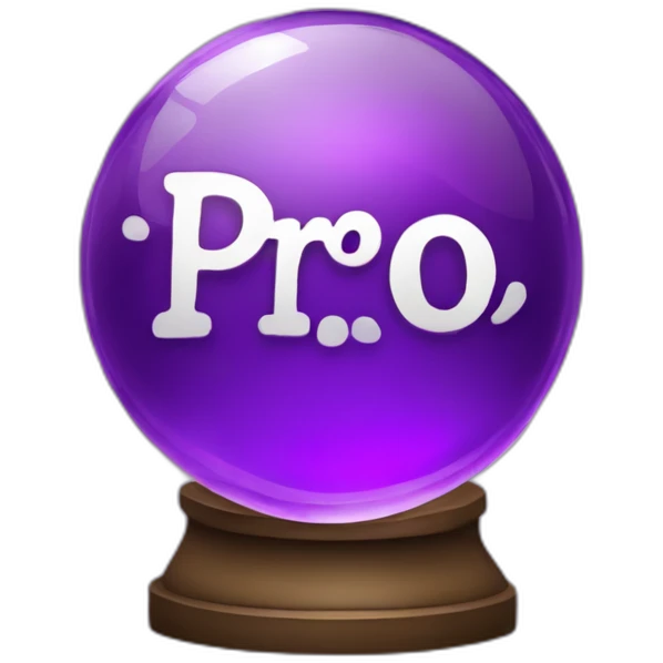 word "Pro" in purple crystal ball emoji