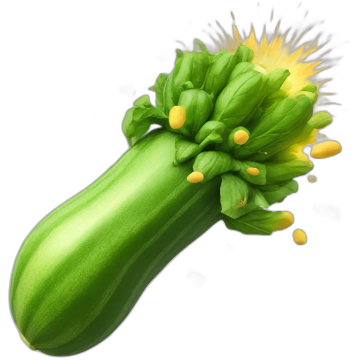 Zucchini exploding towards the sky emoji