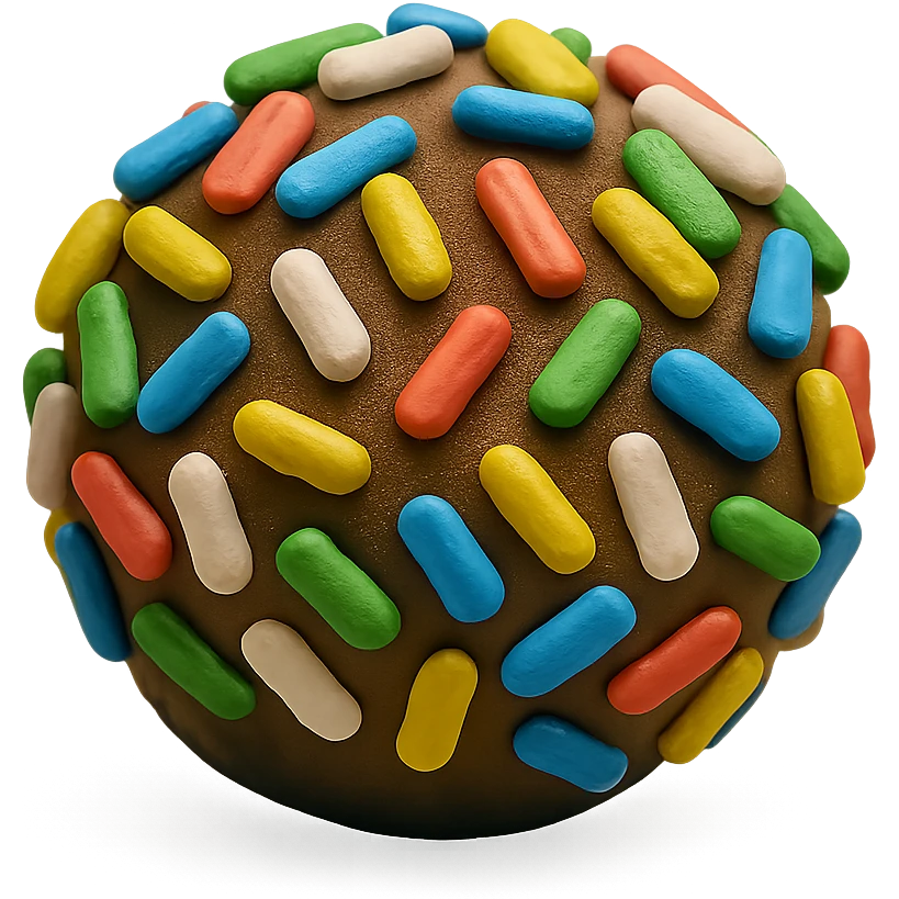 romkugle med tivoli drys emoji