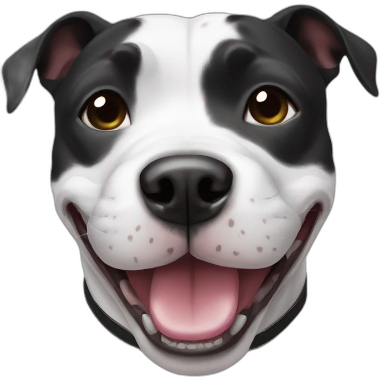 Black white Staffy smile emoji