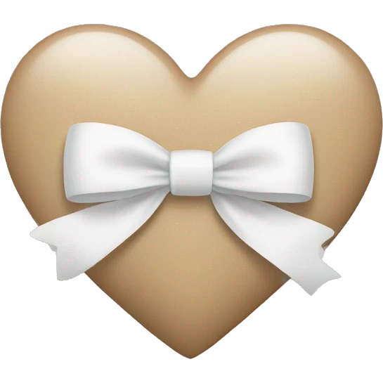 beige heart with white bow emoji