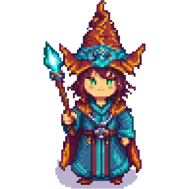 dragon wizard, pixel art style emoji