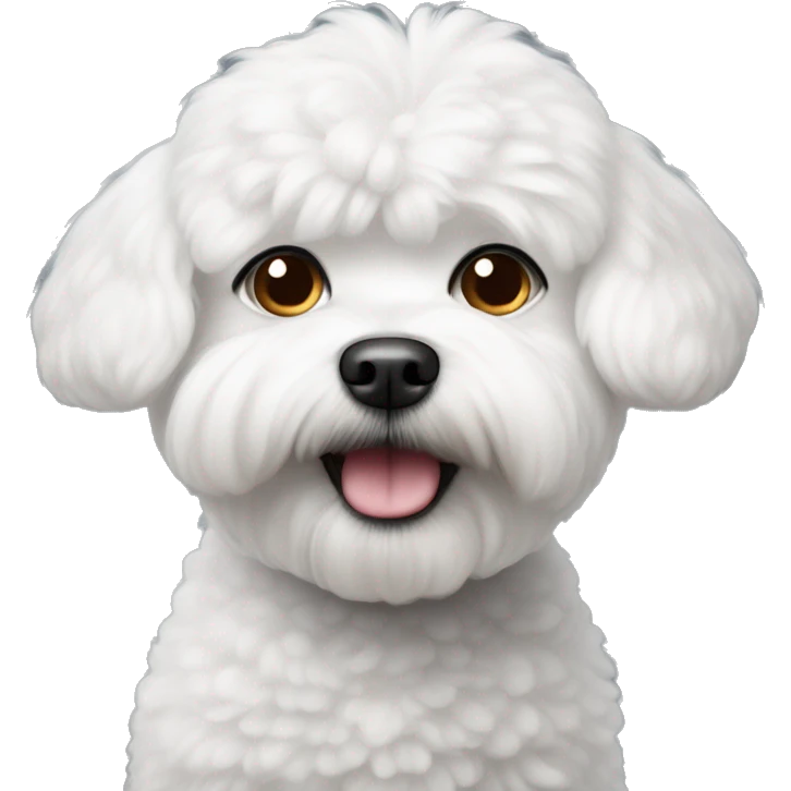 bichon frise with a very confused face  emoji