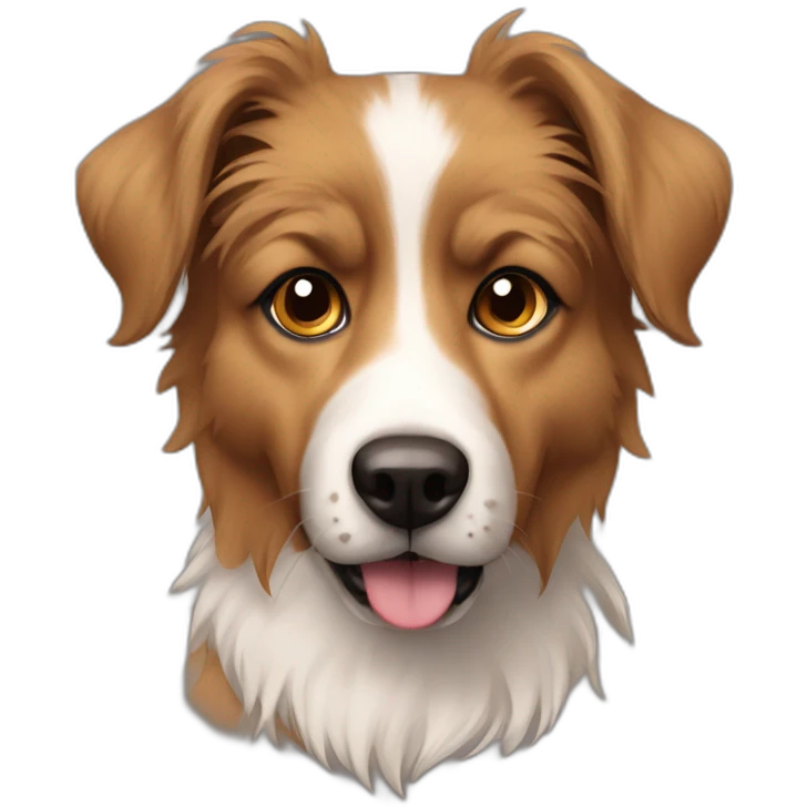 messy fur mixed breed brown eyes dog emoji