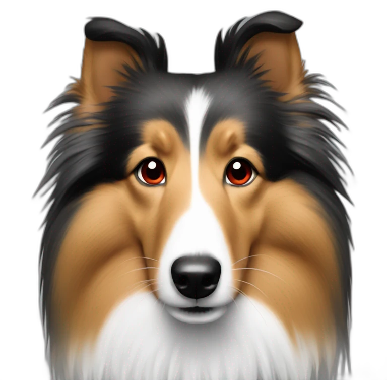 sheltie with red nose emoji