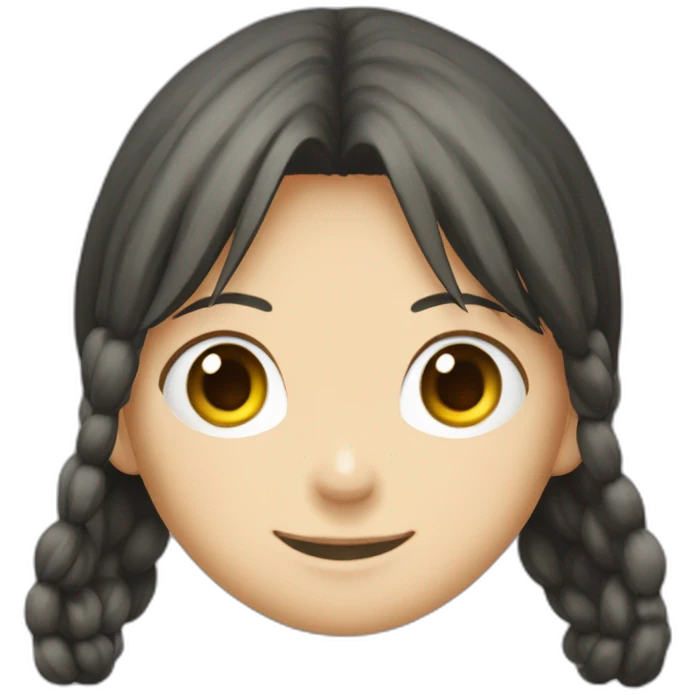 Tête de Luffy en fille avec des cheveux longs emoji
