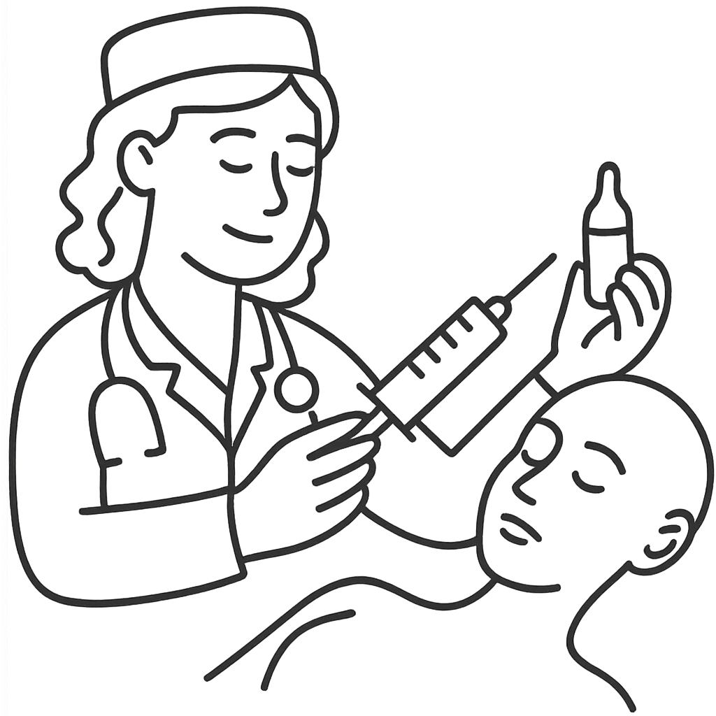 A female doctor who is doing PRP injections, add a patient emoji