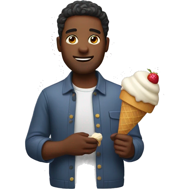 Man holding ice cream emoji