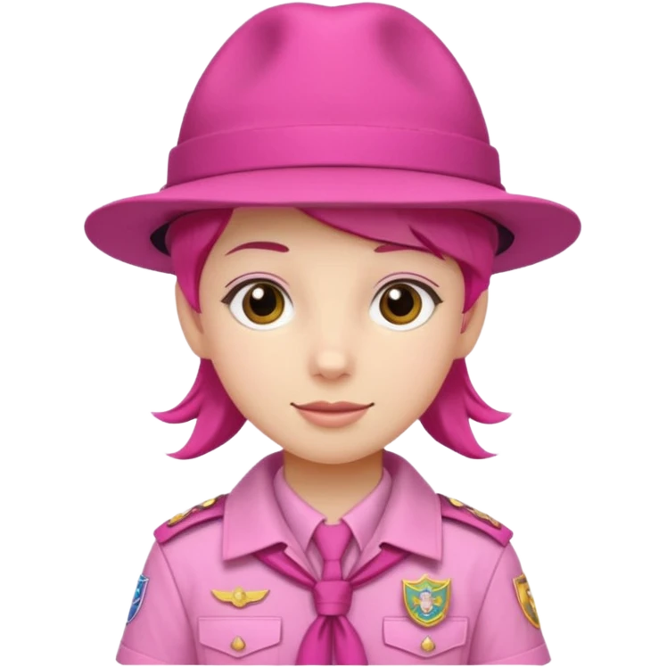 scout bpy with very pink scout uniform including hat emoji