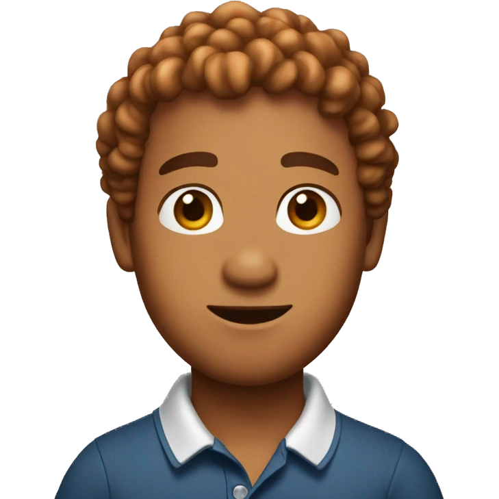 shrimp with brown curly hair and polo shirt emoji