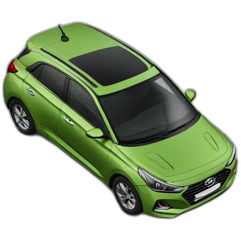 Voiture modèle i20 hyundai vert gris emoji