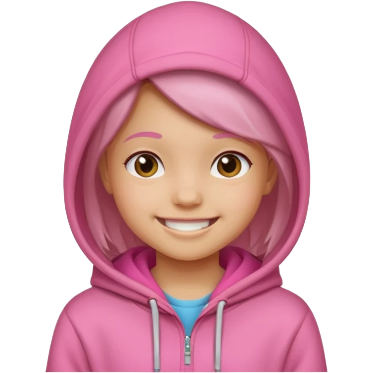 girl kid in pink hoodie emoji