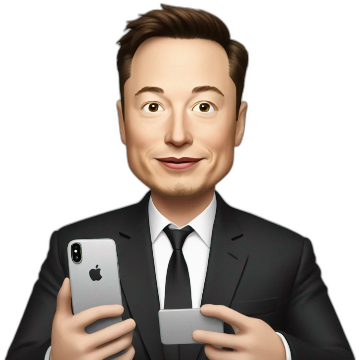 Elon musk with iPhone emoji