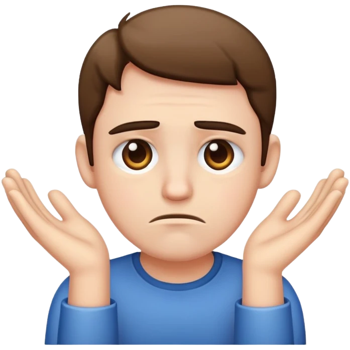 Frown with hands extended emoji