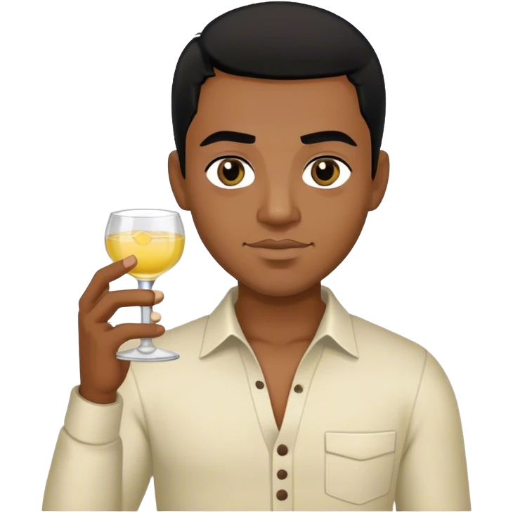 black man, black hair, dark eyes, holding tequila  emoji